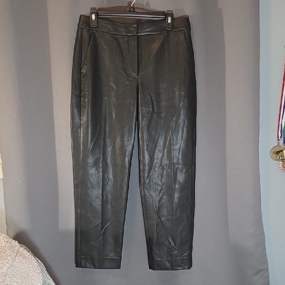 J. Crew Black Leather-Style Pants